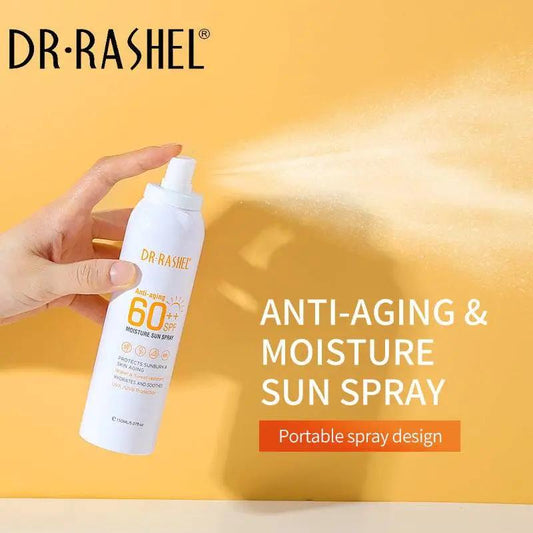 Buy Dr Rashel Anti Aging And Moisture Sun Spray SPF 60++ 150ml Sunscreen Spray in Pakistan