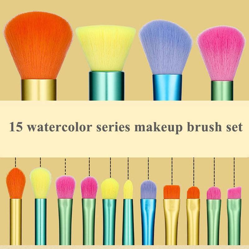 Buy 15 Pcs Colourful Make Up  Brush Gift Set in Pakistan