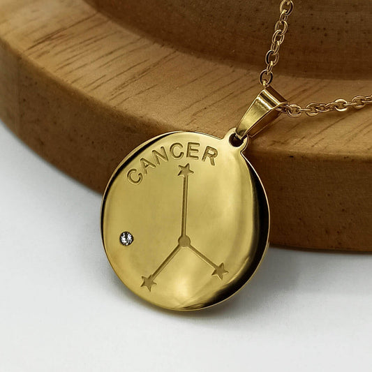 Buy Cancer Zodiac Necklace, Gold Stainless Steel in Pakistan