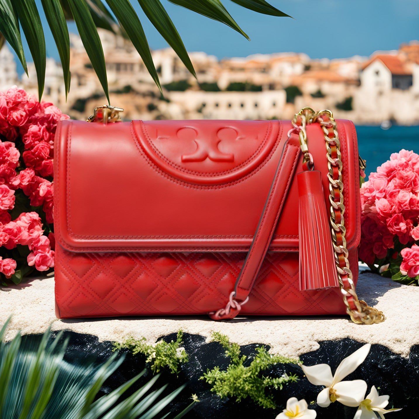 Tory burch best sale fleming red