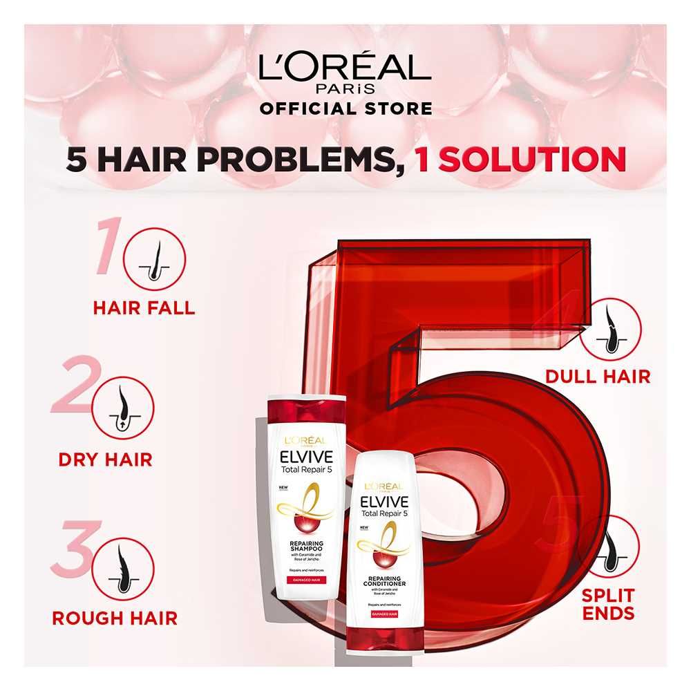 Buy L'oreal Paris Elvive Total Repair 5 Shampoo For Damaged Hair 175 - Ml in Pakistan