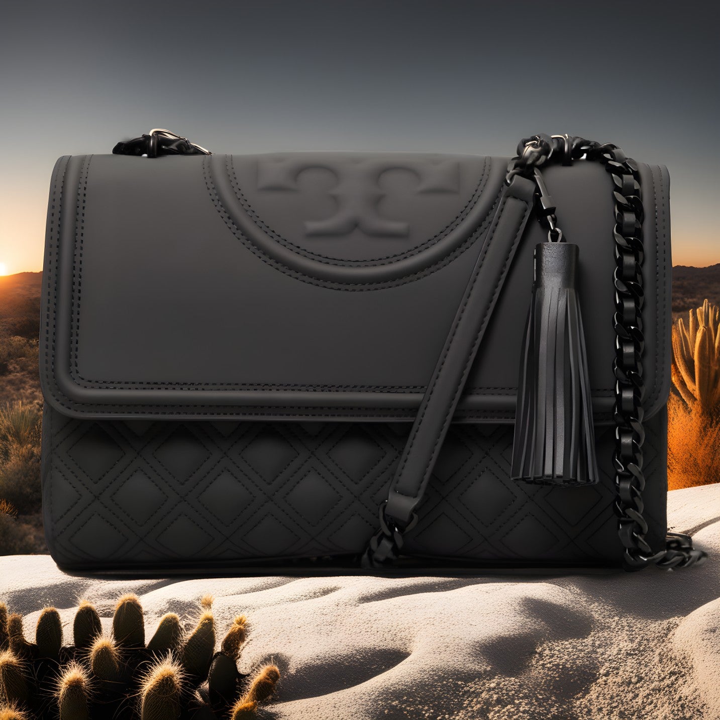 Matte black fleming tory burch hotsell