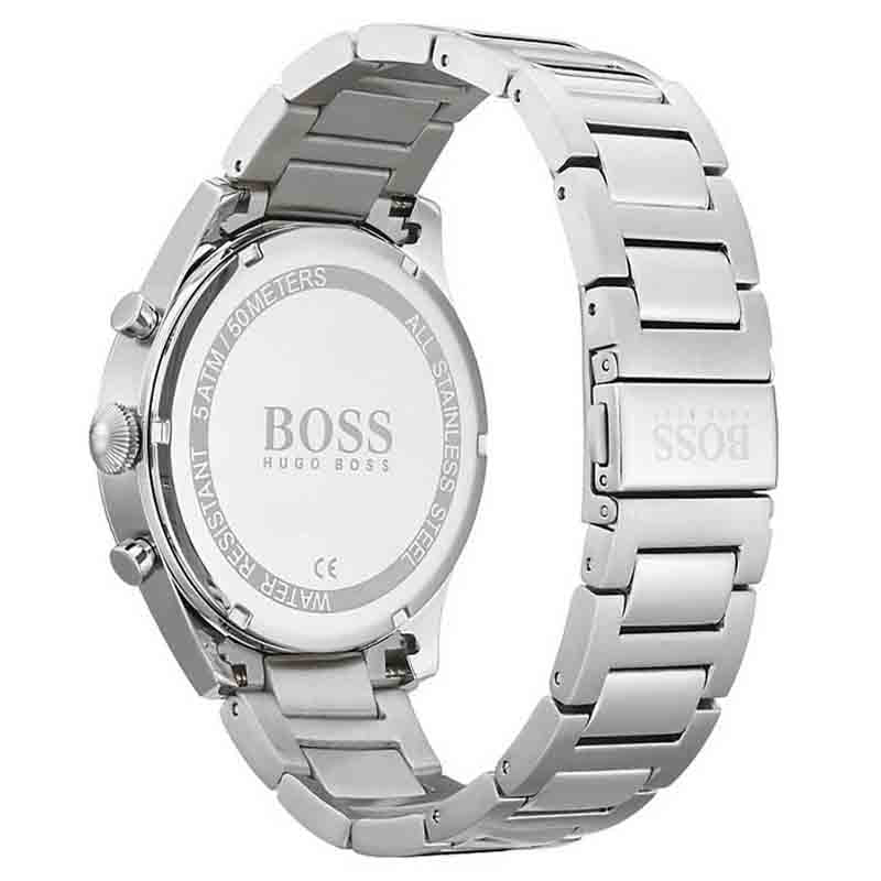 Buy Hugo Boss Mens Chronograph Silver Stainless Steel Black Dial 44mm Watch - 1513712 in Pakistan