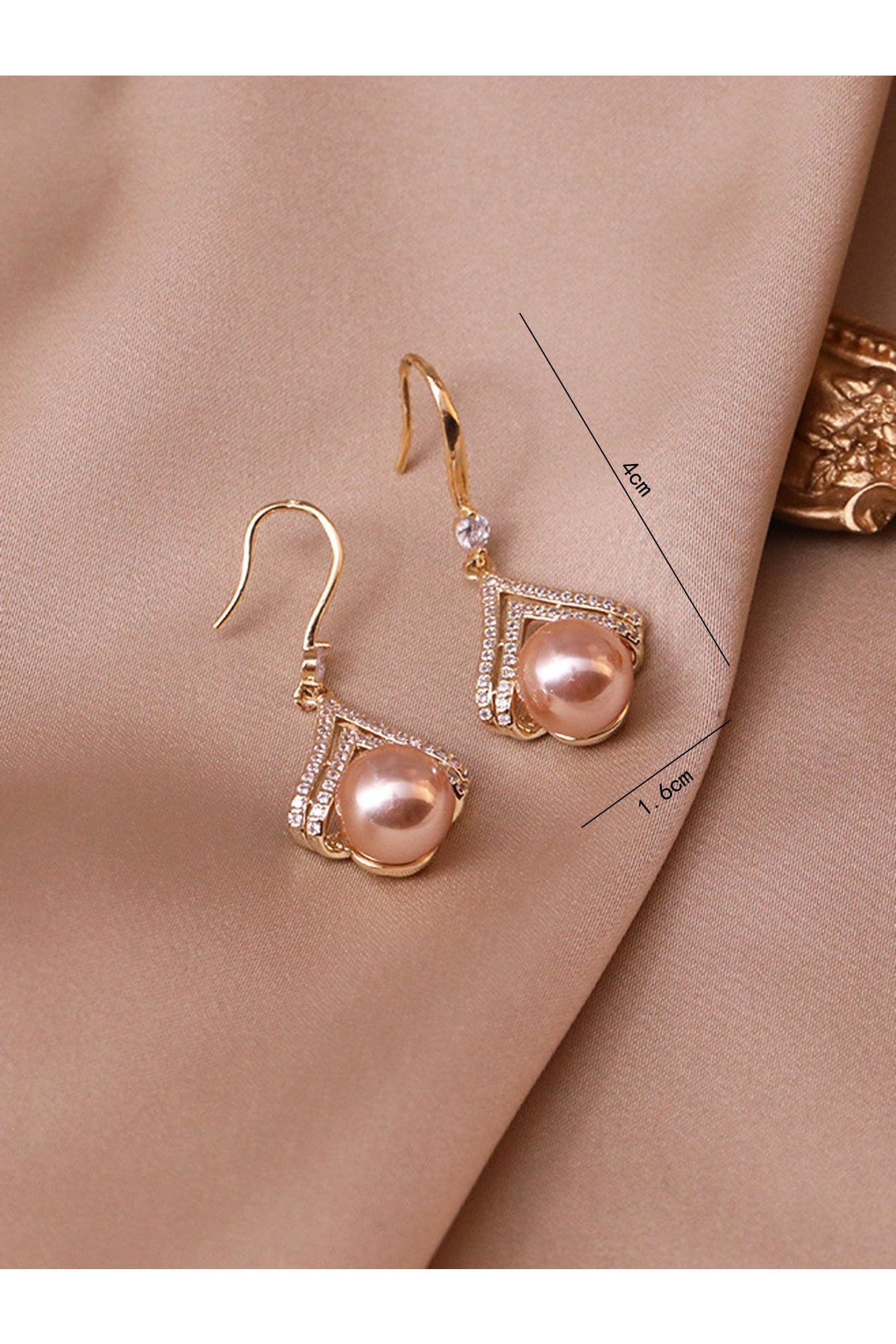 Buy Shein Rhinestone & Faux Pearl Drop Earrings in Pakistan