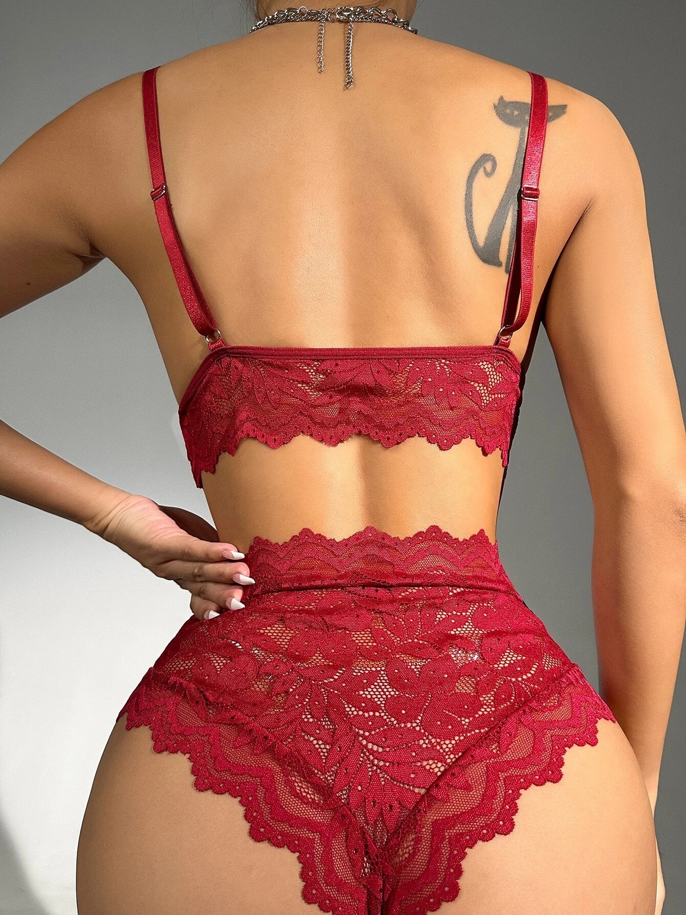 Buy Shein Bow Front Lace Lingerie Set in Pakistan
