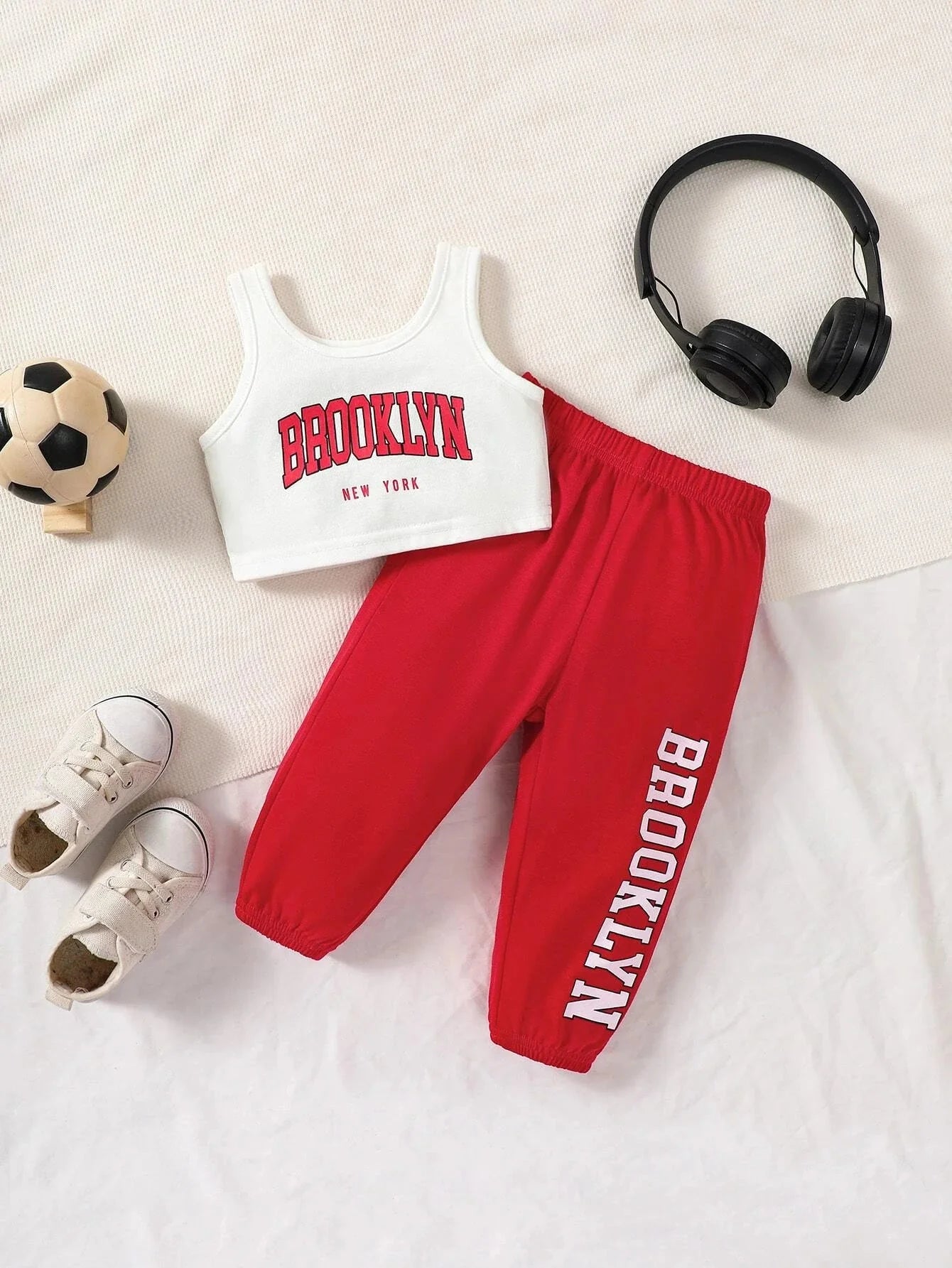 Buy Shein Baby Letter Graphic Tank Top & Sweatpants in Pakistan