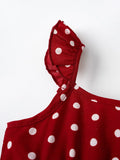 Buy Shein Baby Polka Dot Print Ruffle Trim Dress in Pakistan