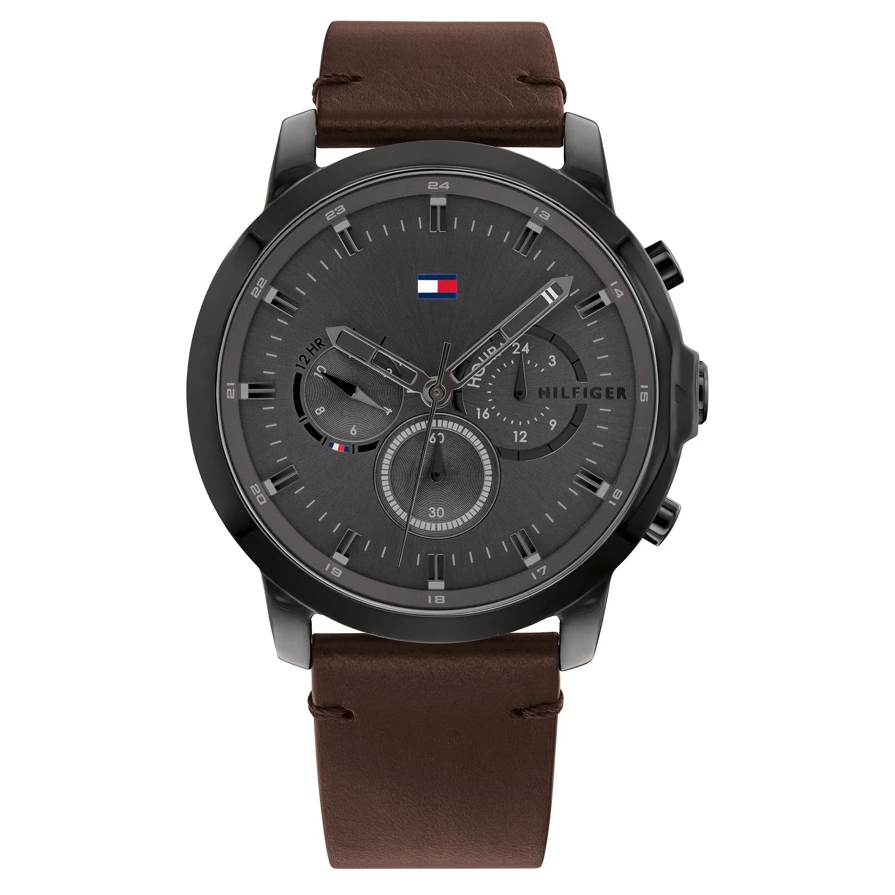 Tommy Hilfiger Men's Brown Leather Strap Watch 46mm  Tommy hilfiger watches,  Brown leather strap watch, Stainless steel bracelet men