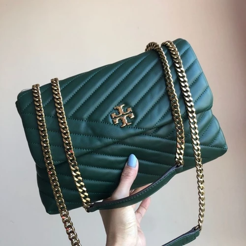 Tory Burch Kira Chevron Convertible Shoulder Medium Bag - Malachite