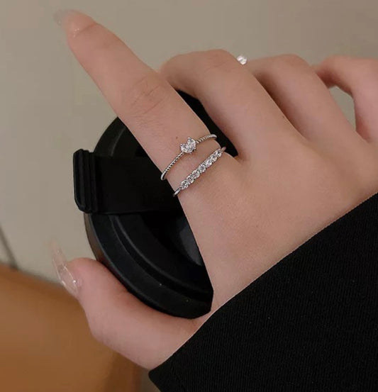 Buy Bling On Jewels Tiara Duo Rings - Silver in Pakistan
