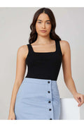 Buy Shein Basics Square Neck Solid Tank Top in Pakistan