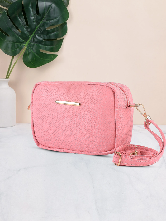 Buy Mini Snakeskin Square Bag - Pink in Pakistan