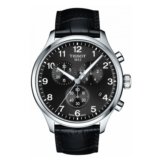 Buy Tissot Men’s Swiss Made Quartz Black Leather Strap Black Dial 45mm Watch T116.617.16.057.00 in Pakistan