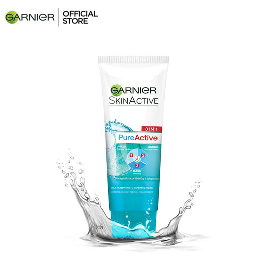Buy Garnier Skin Active 3 In 1 Clay Face Wash Mask Scrub 50 - Ml in Pakistan