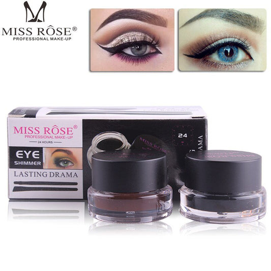 Buy Miss Rose Gel Eyeliner 2 Color Set Black And Brown 4 Hours Long Lasting Waterproof in Pakistan