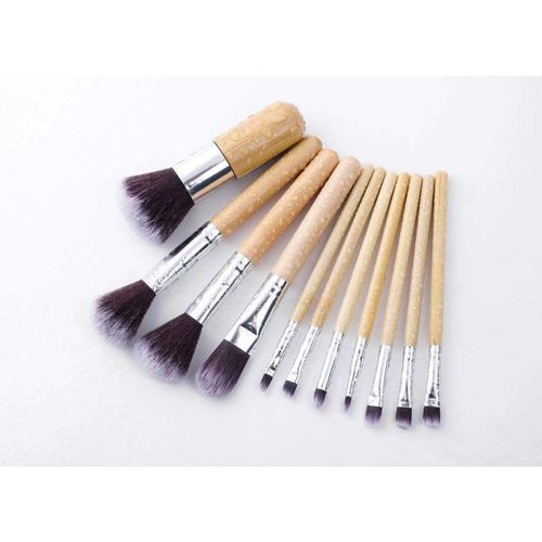 Buy Brush 11 Pcs Travel Portable Bamboo Handle Make Up Brushes Set With Pouch MultiColor in Pakistan