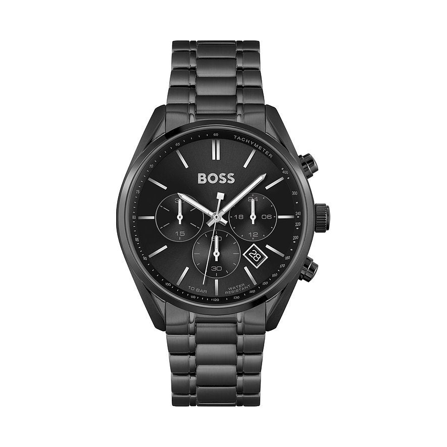 Buy Hugo Boss Mens Chronograph Quartz Stainless Steel Black Dial 44mm Watch - 1513960 in Pakistan