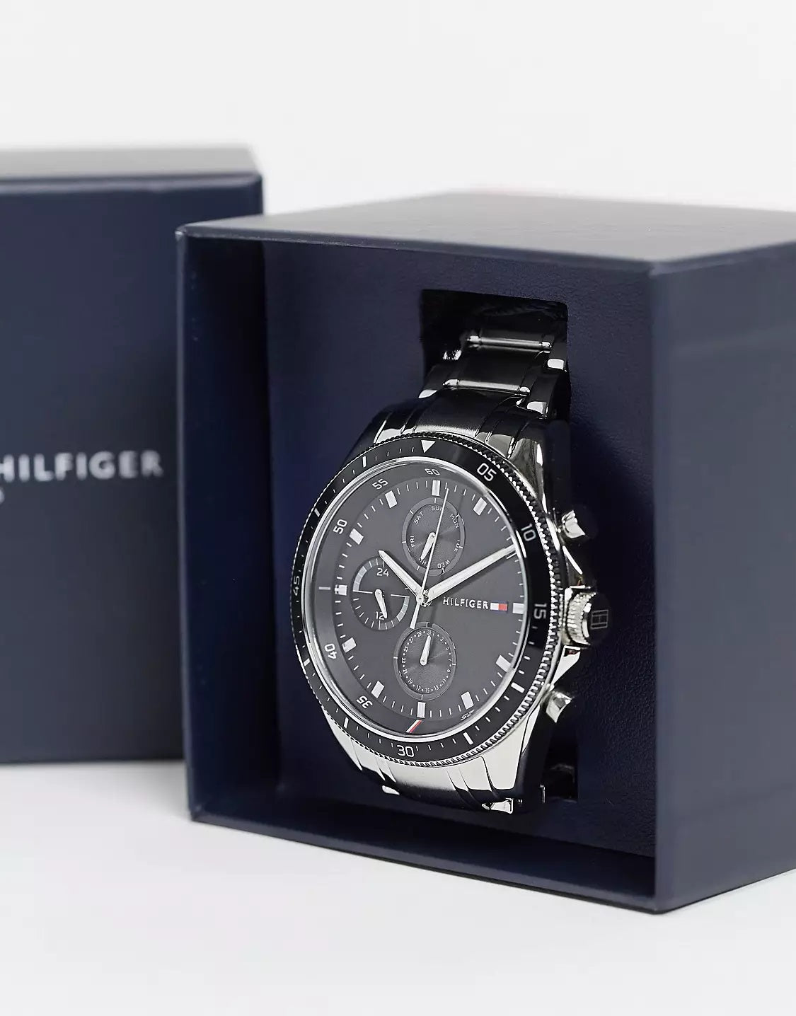 Buy Tommy Hilfiger Mens Quartz Silver Stainless Steel Black Dial 44mm Watch - 1791835 in Pakistan