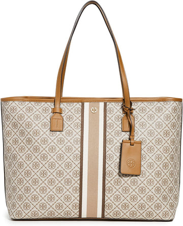 Buy Tory Burch T Monogram Coated Canvas Tote Bag - Cream in Pakistan