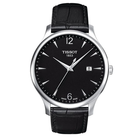 Buy Tissot Men’s Swiss Made Quartz Black Leather Strap Black Dial 42mm Watch T063.610.16.057.00 in Pakistan