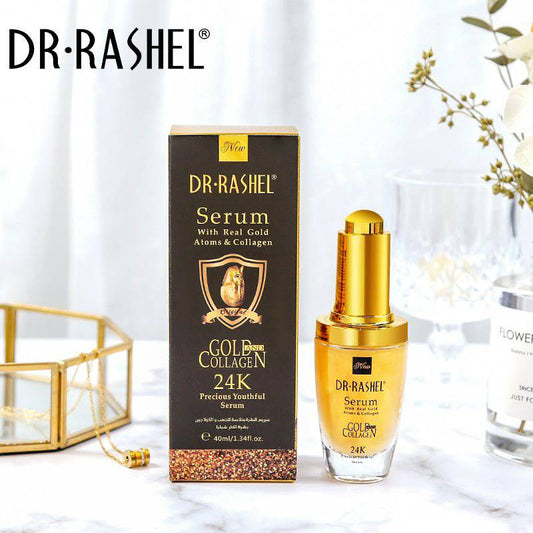 Buy Dr Rashel 24 K Real Gold Atoms Ampoule Collagen Makeup Primer Anti Wrinkle Hyaluronic Acid Face Whitening Serum in Pakistan