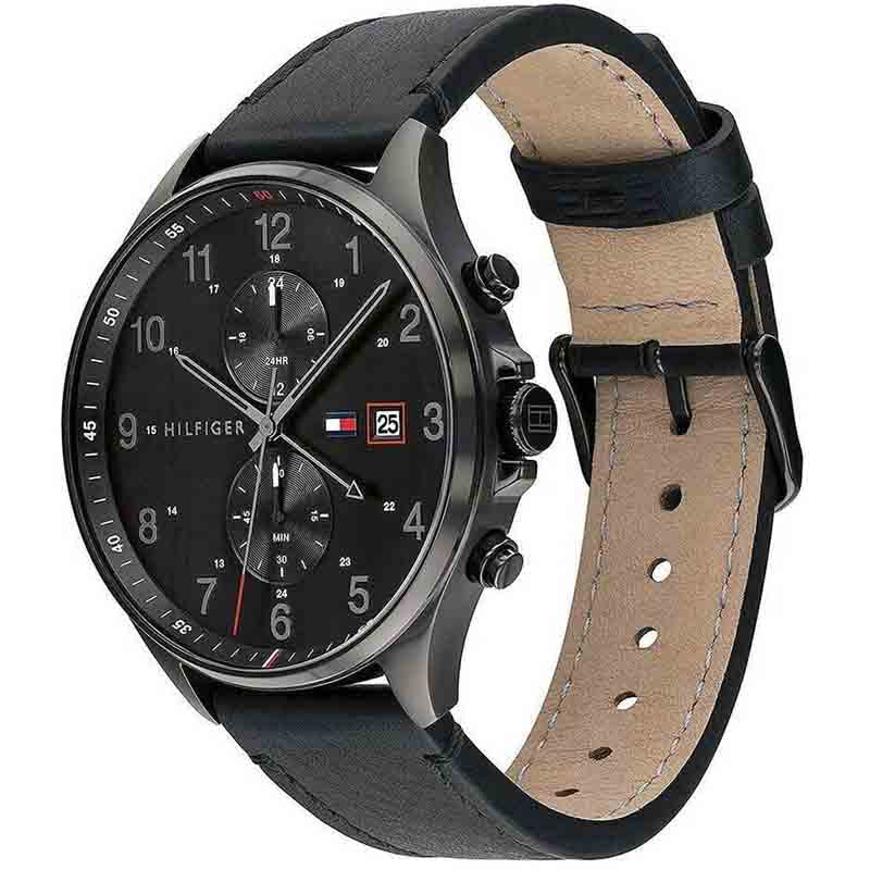 Buy Tommy Hilfiger Mens Quartz Leather Strap Black Dial 44mm Watch - 1791711 in Pakistan