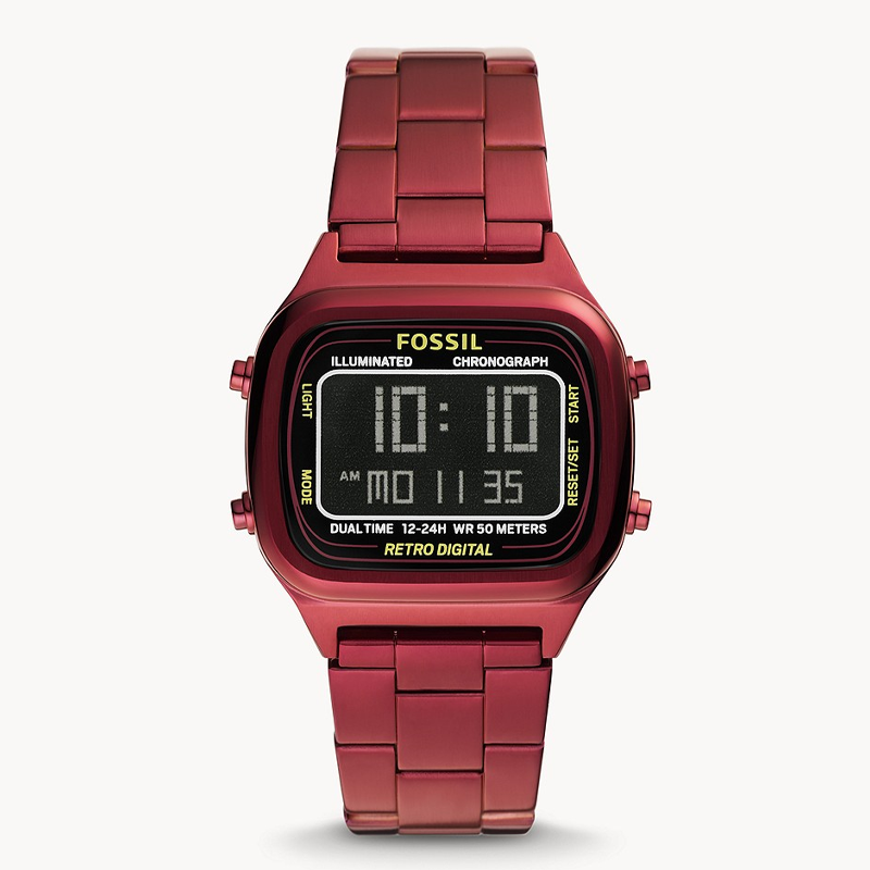 Buy Fossil Men's Digital Red Stainless Steel Negative Display Dial 40mm Watch FS5897 in Pakistan