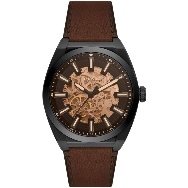 Buy Fossil Men's Automatic Brown Leather Strap Black Dial 42mm Watch ME3207 in Pakistan