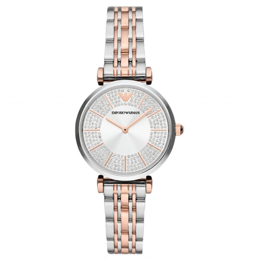 Buy Emporio Armani Women's Quartz Two-tone Stainless Steel Silver Dial 32mm Watch AR11537 in Pakistan