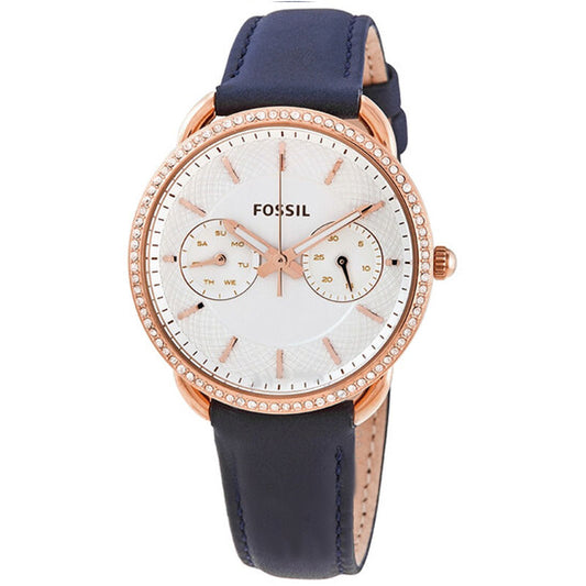 Buy Fossil Women's Quartz Blue Leather Strap Silver Dial 35mm Watch ES4394 in Pakistan