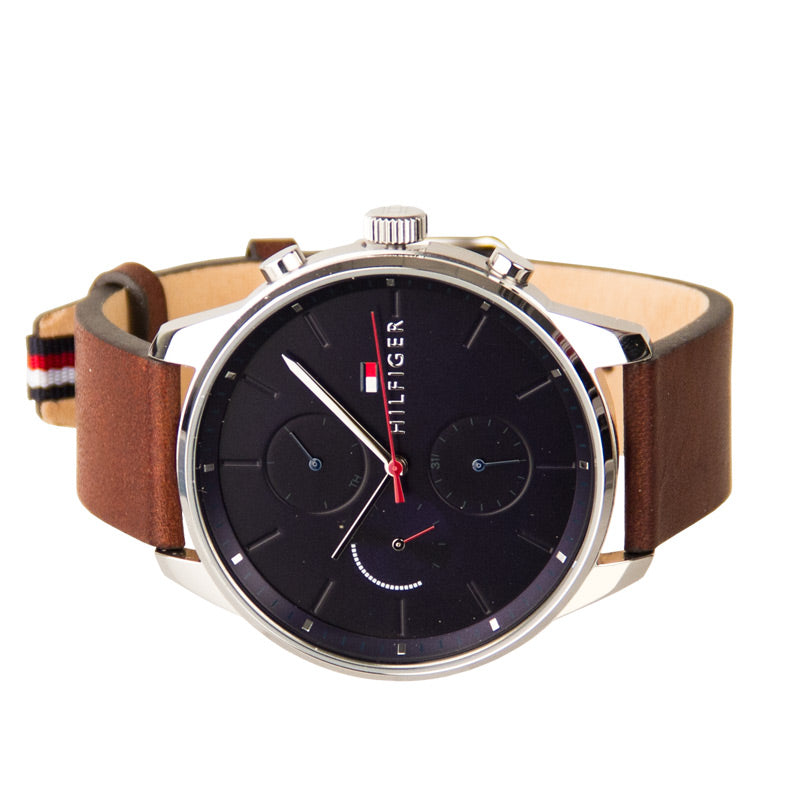 Buy Tommy Hilfiger Chase Black Dial Brown Leather Strap Watch for Men - 1791487 in Pakistan