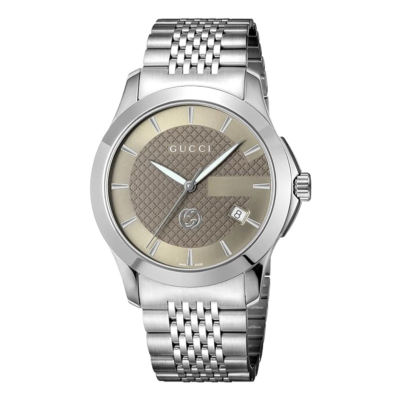 Buy Gucci Men's Swiss Made Quartz Silver Stainless Steel Brown Dial 38mm Watch YA1264107 in Pakistan