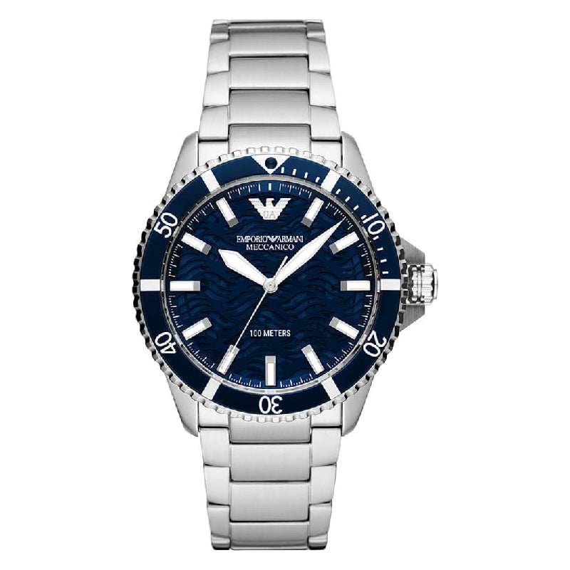Buy Emporio Armani Men's Automatic Silver Stainless Steel Blue Dial 42mm Watch AR60059 in Pakistan