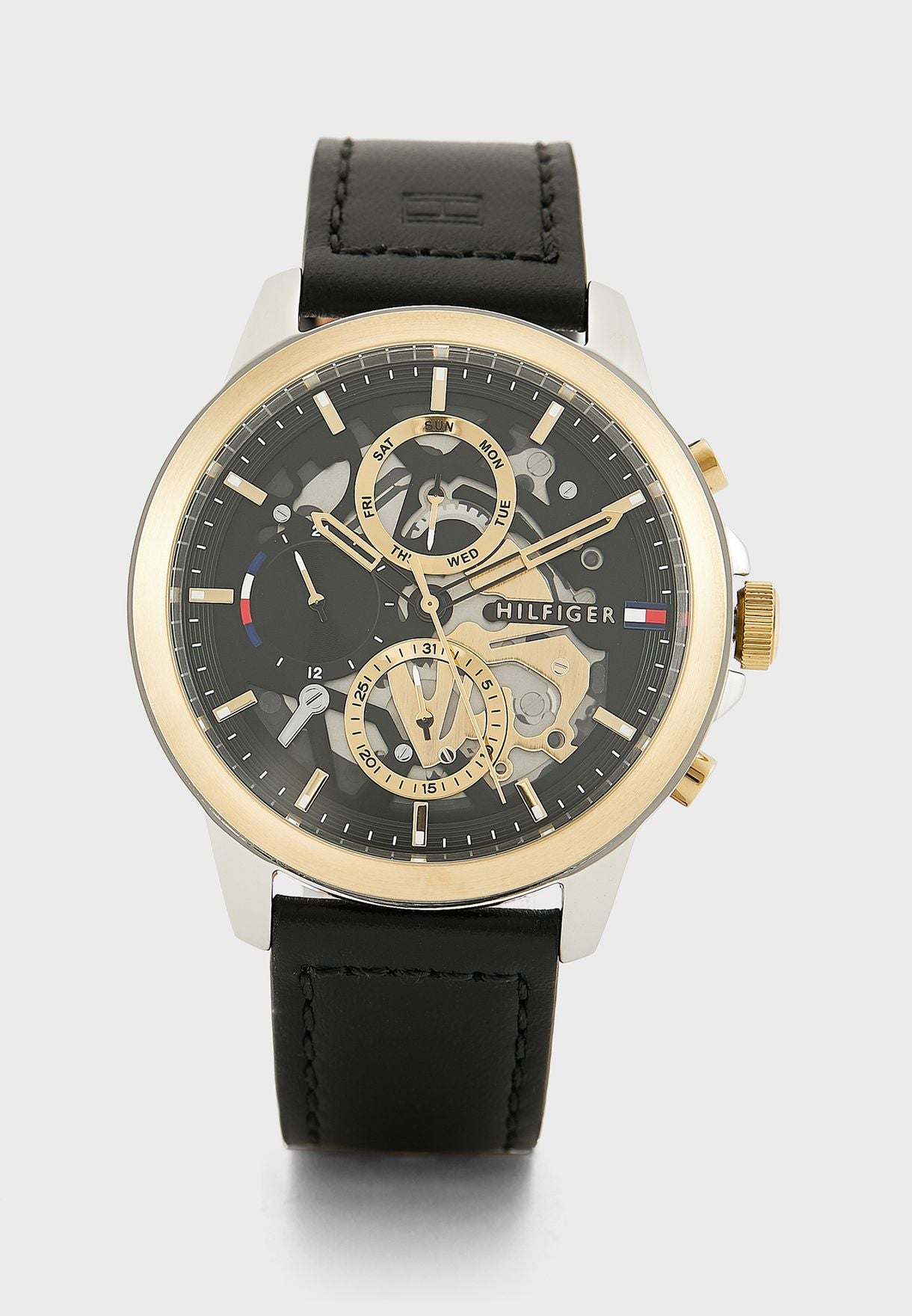 Buy Tommy Hilfiger Mens Quartz Black Leather Strap Black Dial 44mm Watch - 1710474 in Pakistan