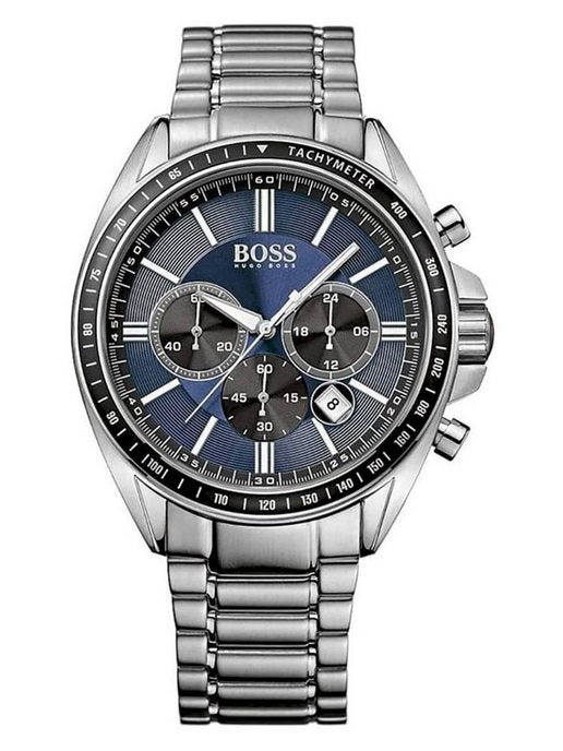 Buy Hugo Boss Mens Chronograph Quartz Stainless Steel Blue Dial 45mm Watch - 1513081 in Pakistan