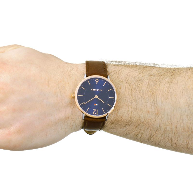 Buy Tommy Hilfiger James Blue Dial Brown Leather Strap Watch for Men - 1710354 in Pakistan