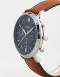 Buy Fossil Men's Chronograph Quartz Brown Leather Strap Blue Dial 44mm Watch FS5453 in Pakistan