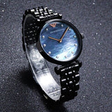 Buy Emporio Armani Gianni T Bar Blue Mother of Pearl Dial Black Steel Strap Watch for Women - AR11268 in Pakistan