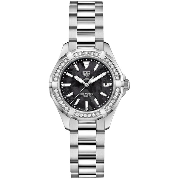 Buy Tag Heuer Aquaracer Black Dial with Diamonds Silver Steel Strap Watch for for Women - WAY131P.BA0748 in Pakistan