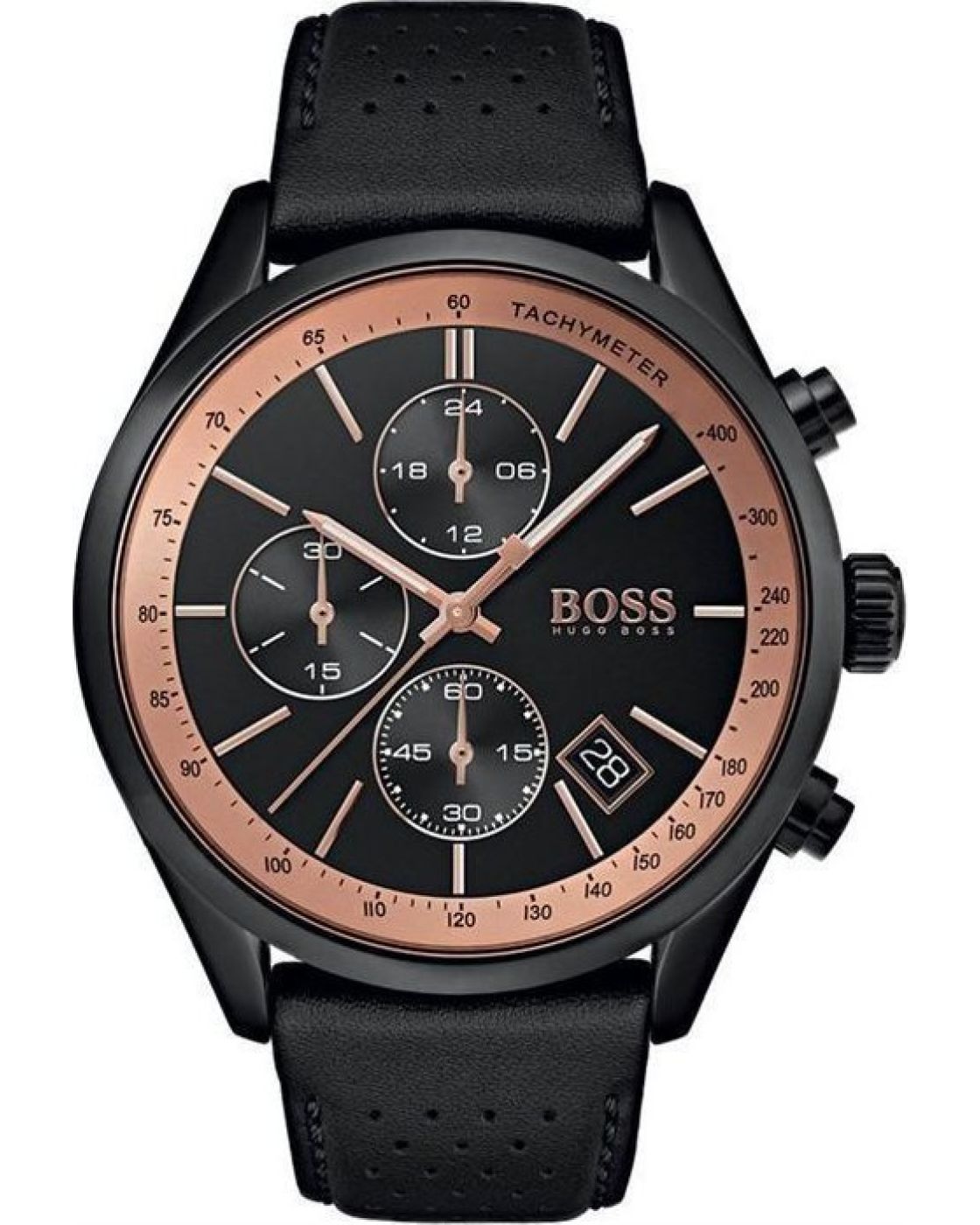 Buy Hugo Boss Mens Quartz Lather Strap Black Dial 44mm Watch - 1513550 in Pakistan