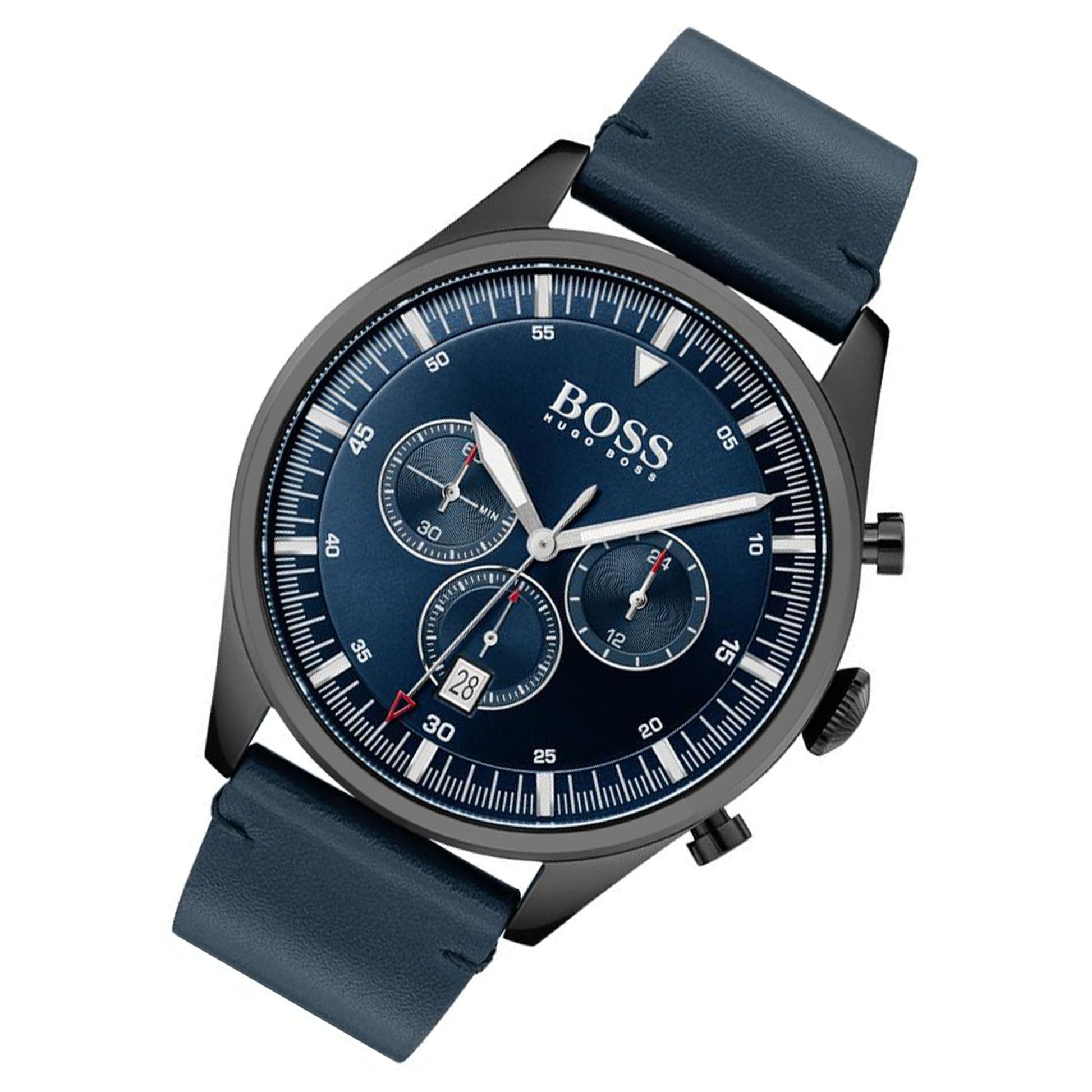 Buy Hugo Boss Pioneer Blue Dial Blue Leather Strap Watch for Men - 1513711 in Pakistan