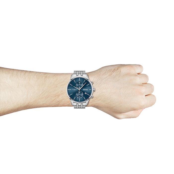 Buy Hugo Boss Mens Silver Stainless Steel Strap Blue Dial 42mm Watch - 1513839 in Pakistan