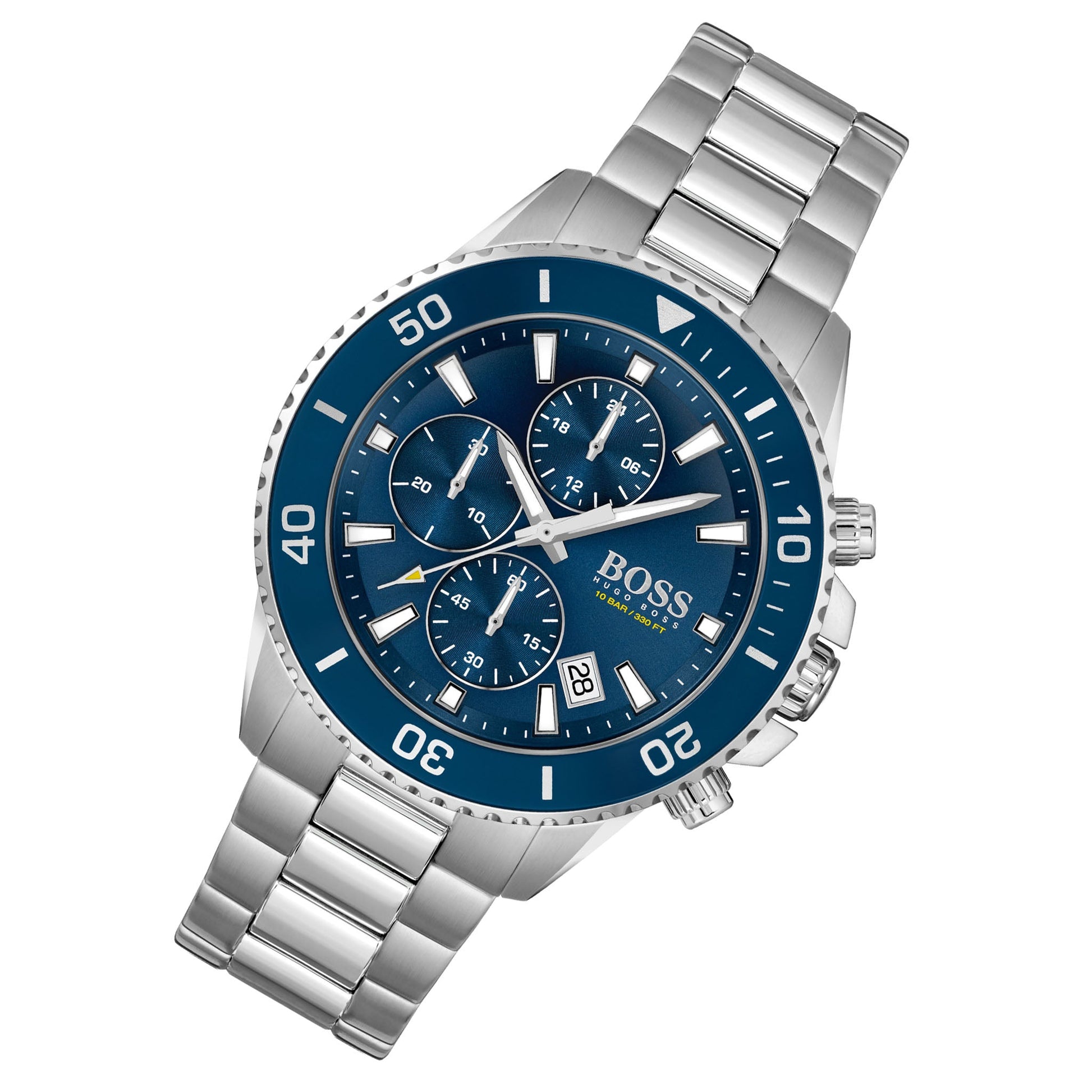 Buy Hugo Boss Mens Quartz Silver Stainless Steel Blue Dial 46mm Watch - 1513907 in Pakistan