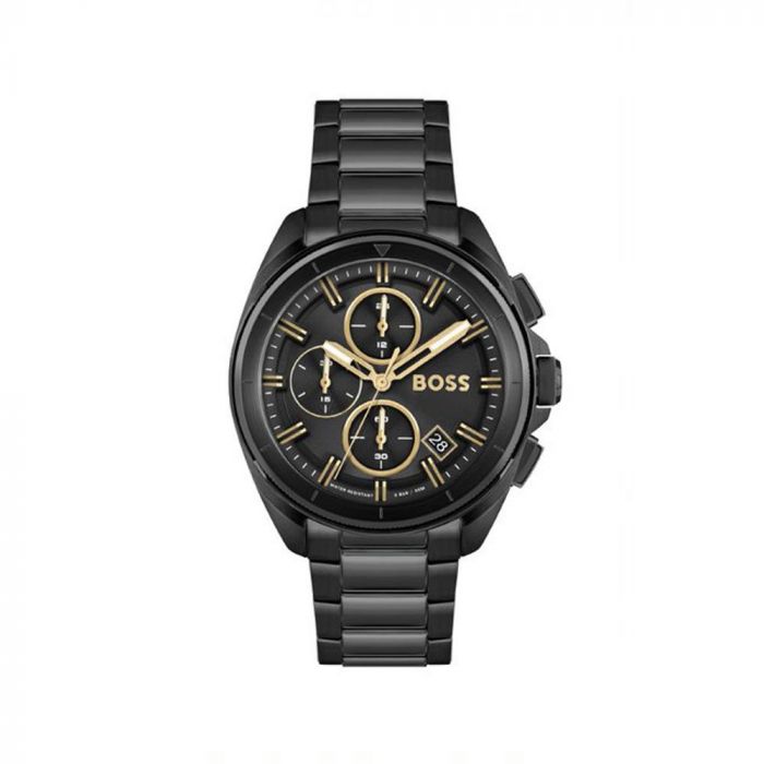 Buy Hugo Boss Volane Chronograph Black Dial Black Strap Mens Watch 45mm 5atm - 1513950 in Pakistan