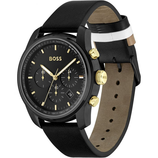 Buy Hugo Boss Men's Chronograph With Black Dial Leather Strap Watch 1514003 in Pakistan
