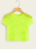 Buy SHEIN ICON Neon Lime Crochet Crop Top in Pakistan