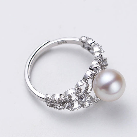 Buy Silver Pearl Adjustable Ring in Pakistan