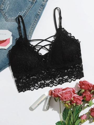 Buy SHEIN Lattice Front Lace Bralet in Pakistan