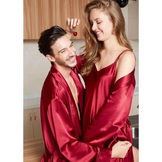 Buy Luxury Silk Couple Robes Rid in Pakistan