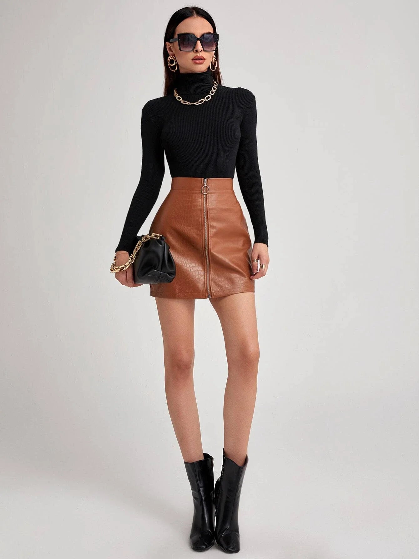 Buy Shein Turtleneck Ribbed Knit Sweater in Pakistan